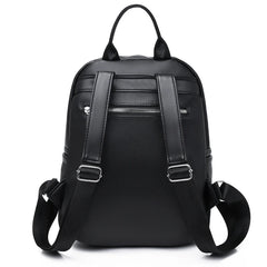 Retro PU Leather Women's Backpack with Large Capacity