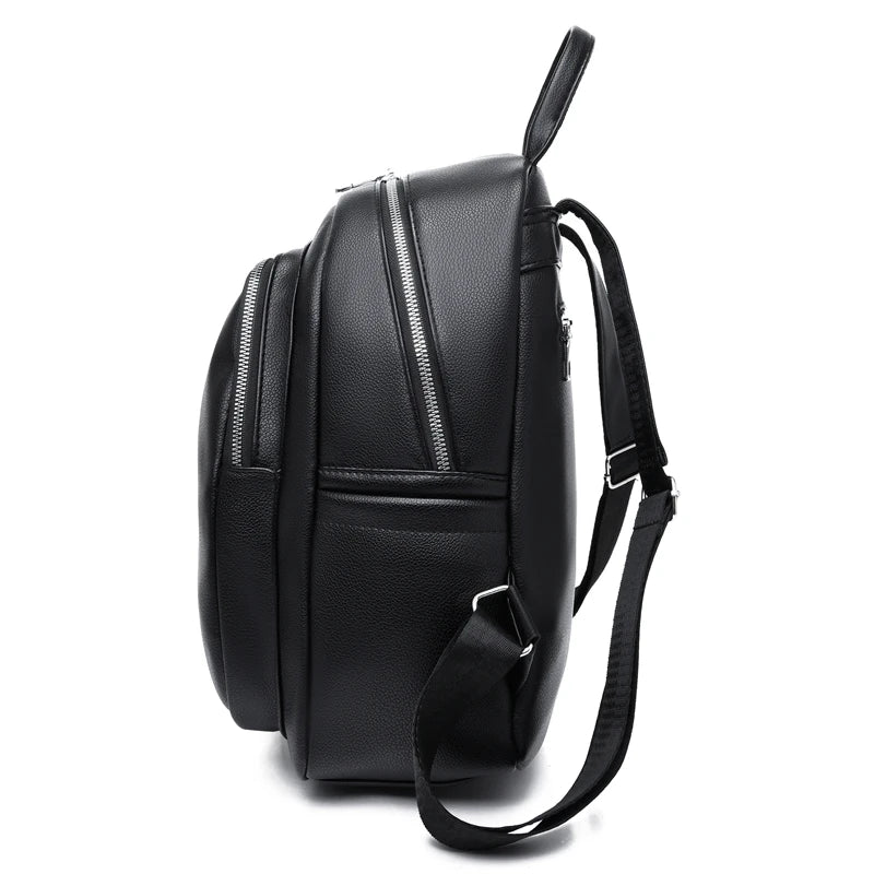 Retro PU Leather Women's Backpack with Large Capacity
