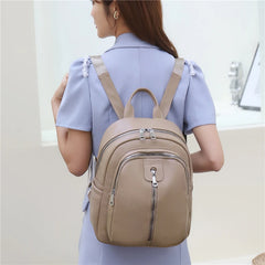 Retro PU Leather Women's Backpack with Large Capacity