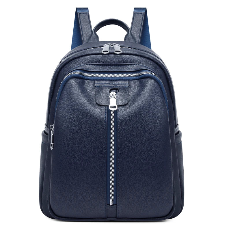Retro PU Leather Women's Backpack with Large Capacity