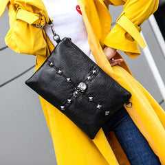 Skull Envelope Bag PU Leather Shoulder Clutch Large Capacity Casual Women's Bag