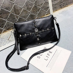 Skull Envelope Bag PU Leather Shoulder Clutch Large Capacity Casual Women's Bag