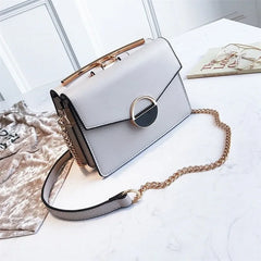 Women's Small Square Bag PU Leather Cross-body Chain Shoulder Bag