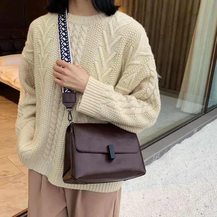 Women's PU Leather Messenger Bag Chain Shoulder Small Square Bag