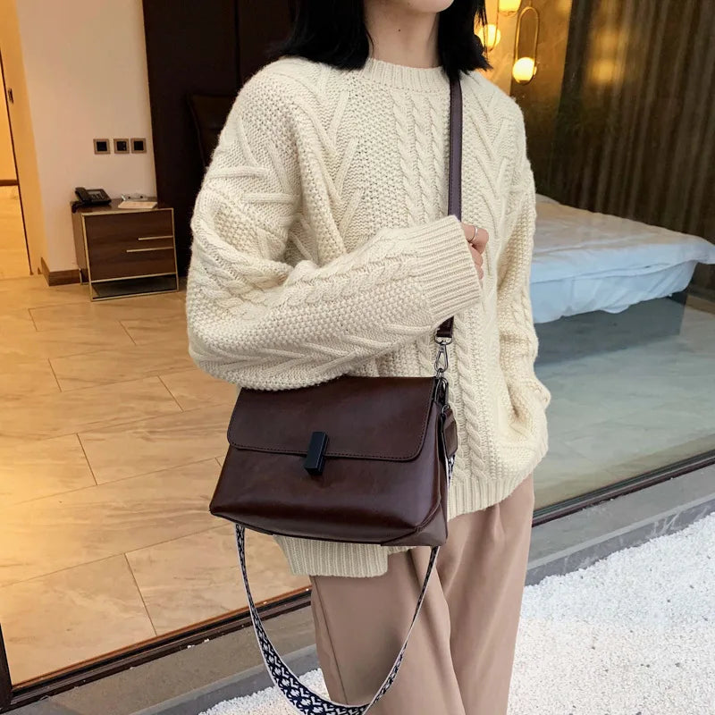 Women's PU Leather Messenger Bag Chain Shoulder Small Square Bag