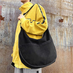 Retro Dumplings Bag Women's Shoulder Clutch Crossbody Corduroy Handbag