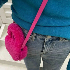 Jurchen Wool Messenger Bag, Casual Handbag, Earphone Bag
