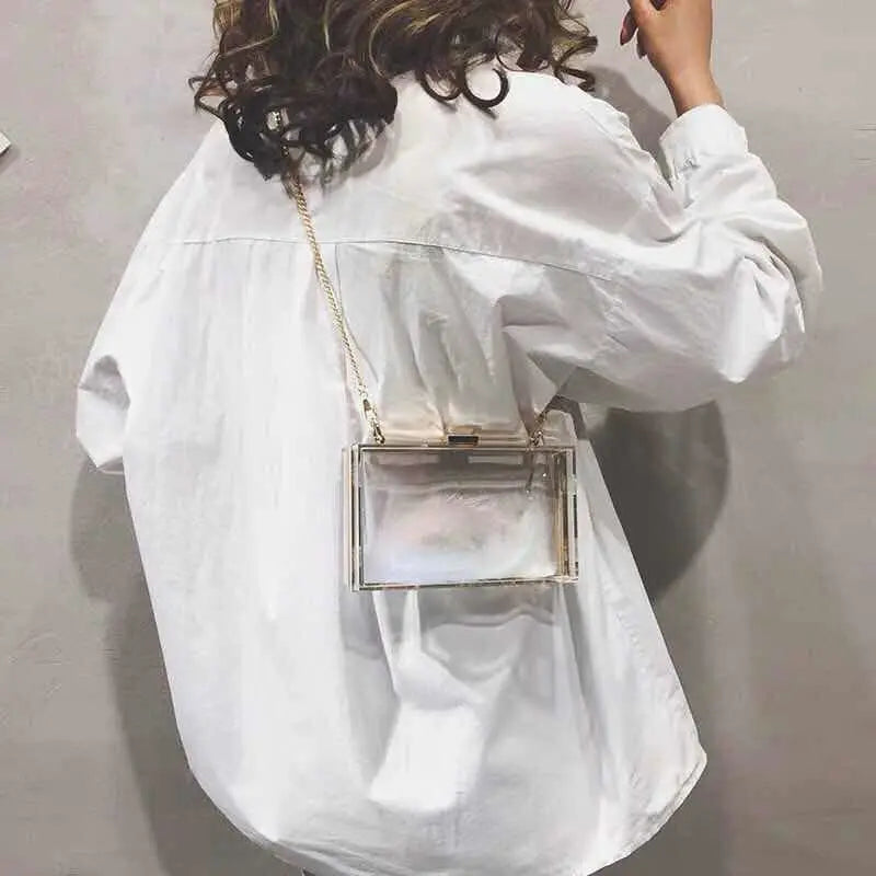 Acrylic Women's Chain Messenger Bag Purse Handbag