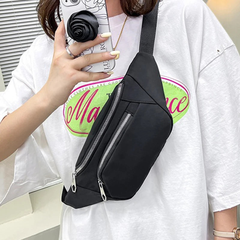 Unisex Geometric Waist Bag Laser Phone Pouch Fanny Pack