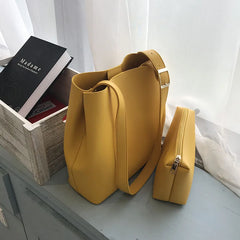 Women's PU Leather Shoulder Bag Large Capacity Mother Bag Messenger Bag