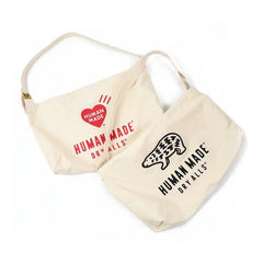 2022ss HUMAN One Shoulder Crossbody Bag, Couple Bear Canvas Bag