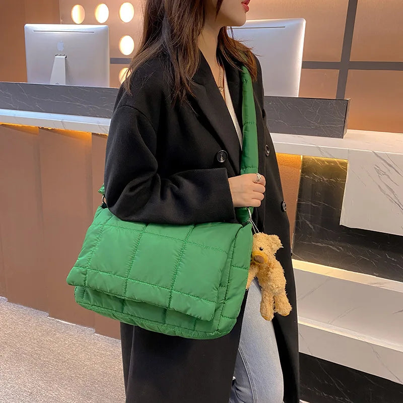 Quilted Fluffy Padded Bags Crossbody Bags For Women Shoulder Bag