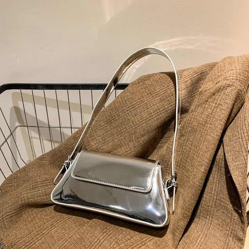 Silver Laser Women Armpit Bag Shoulder Bags