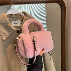 Winter Plush Crossbody Bag - Soft Fur Shoulder Bag Purse