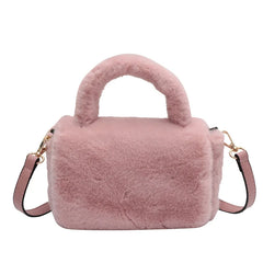Winter Plush Crossbody Bag - Soft Fur Shoulder Bag Purse