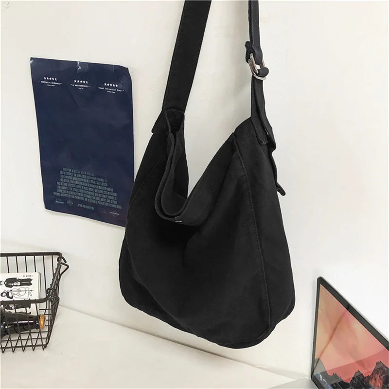 Canvas Shoulder Bags Unisex Crossbody Bags South Korea Casual Messenger Bags