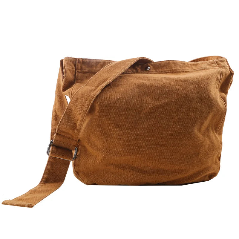 Canvas Shoulder Bags Unisex Solid Crossbody Bags for Girl