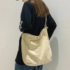 Canvas Shoulder Bags Unisex Solid Crossbody Bags for Girl