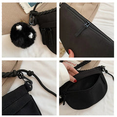 Solid Pendant Shoulder Bag for Women Crossbody Bag