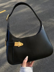PU Leather Shoulder Underarm Bag Women's Handbags Retro Solid Casual