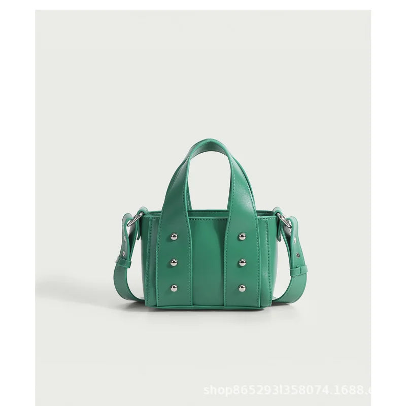Rivet Pu Leather Mini Handbag Women'S Messenger Bag