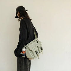 Student Canvas Crossbody Bags For Women Shoulder Sling Clutch Messenger Bag