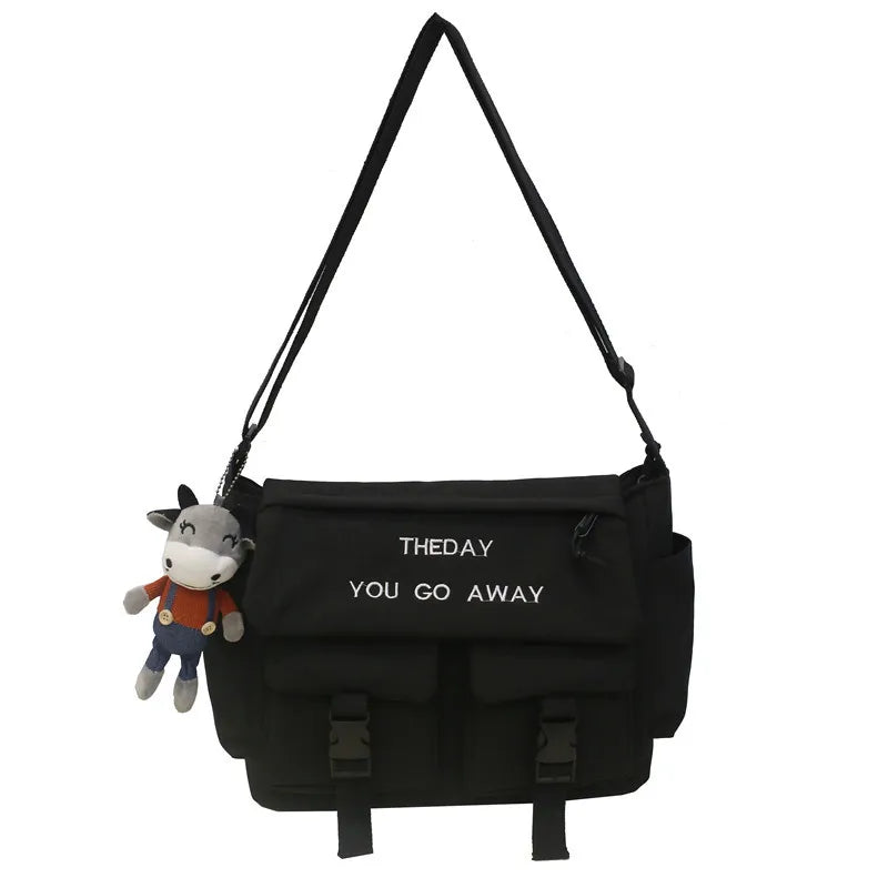 Student Canvas Crossbody Bags For Women Shoulder Sling Clutch Messenger Bag