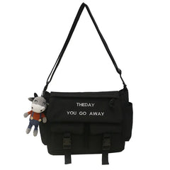 Student Canvas Crossbody Bags For Women Shoulder Sling Clutch Messenger Bag