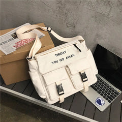Student Canvas Crossbody Bags For Women Shoulder Sling Clutch Messenger Bag