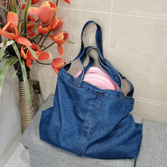 Denim Shoulder Bags for Women Casual Jeans Handbags Large Shopping Bags Tote