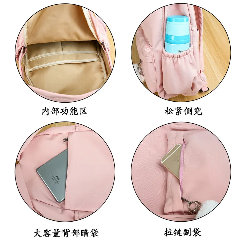 Women Rabbit Ears School Bag Teen Travel Backpack 4 Colors