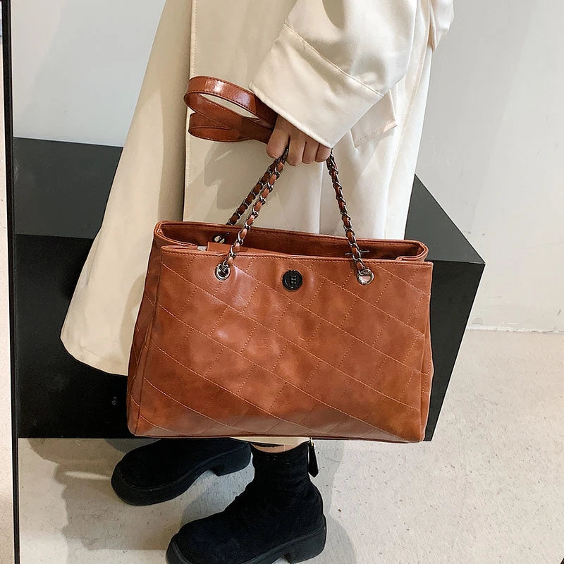 PU Leather Shoulder Bag for Women Solid Handbags and Purses