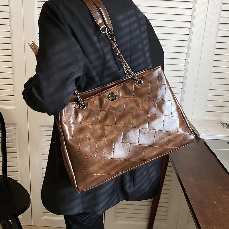 PU Leather Shoulder Bag for Women Solid Handbags and Purses