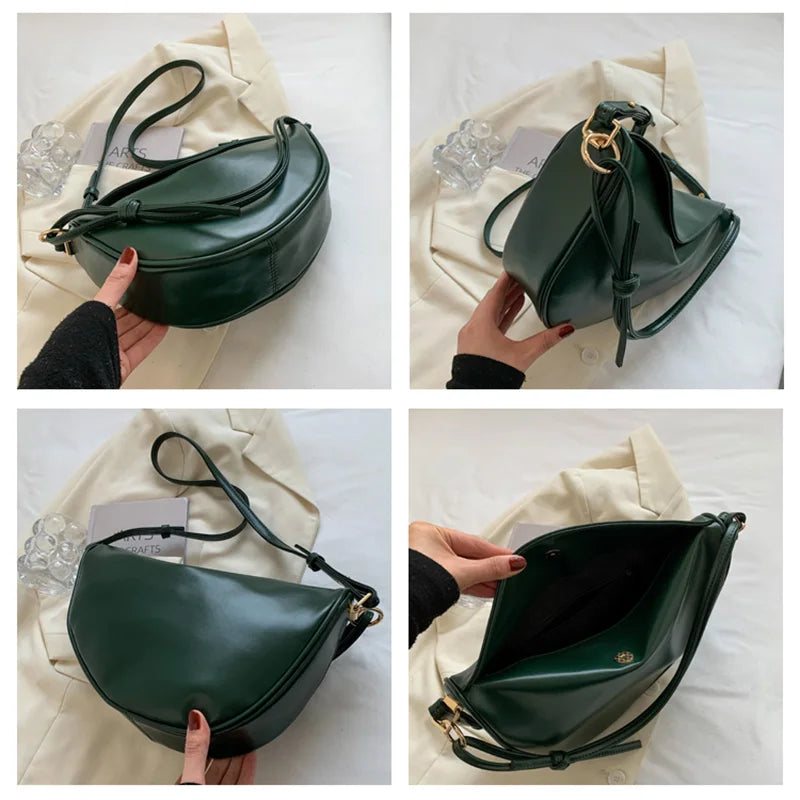 Shoulder Bag Handbags PU Leather Banana Crossbody Bags Women Phone Purses