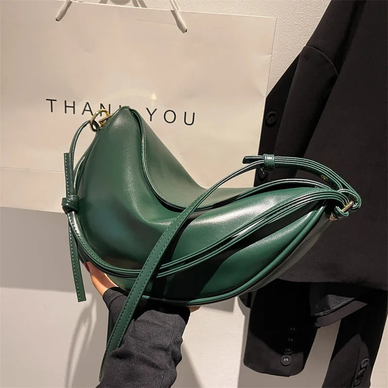 Shoulder Bag Handbags PU Leather Banana Crossbody Bags Women Phone Purses