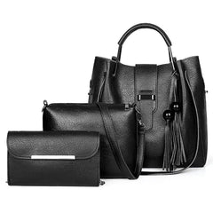 Retro Three-piece Pu Handbags Shoulder Bag Large Capacity Composite Bag