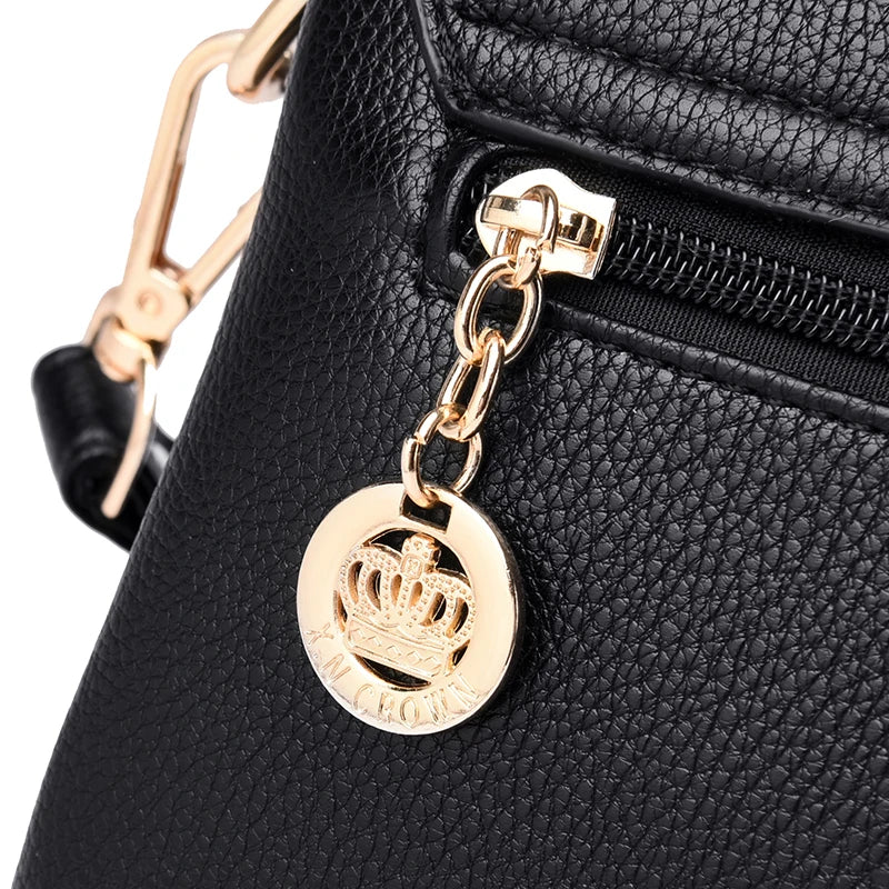 Women's Messenger Crossbody Bag Soft PU Leather Handbag Phone Purse