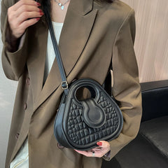 Matte Leather Women Shoulder Bag Satchel Irregular Pattern Handbag Purse