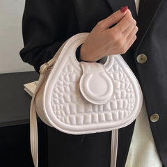Matte Leather Women Shoulder Bag Satchel Irregular Pattern Handbag Purse