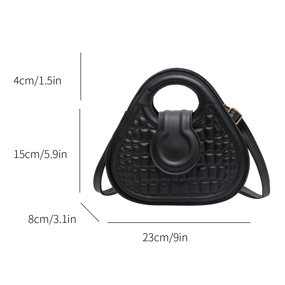 Matte Leather Women Shoulder Bag Satchel Irregular Pattern Handbag Purse