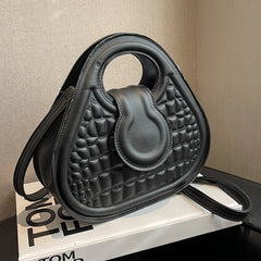 Matte Leather Women Shoulder Bag Satchel Irregular Pattern Handbag Purse