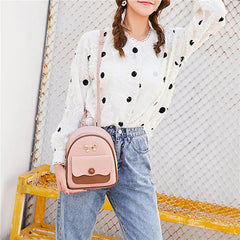 Style Mini Backpack Small Backless Shoulder Crossbody Bag Multi-Functional Girls