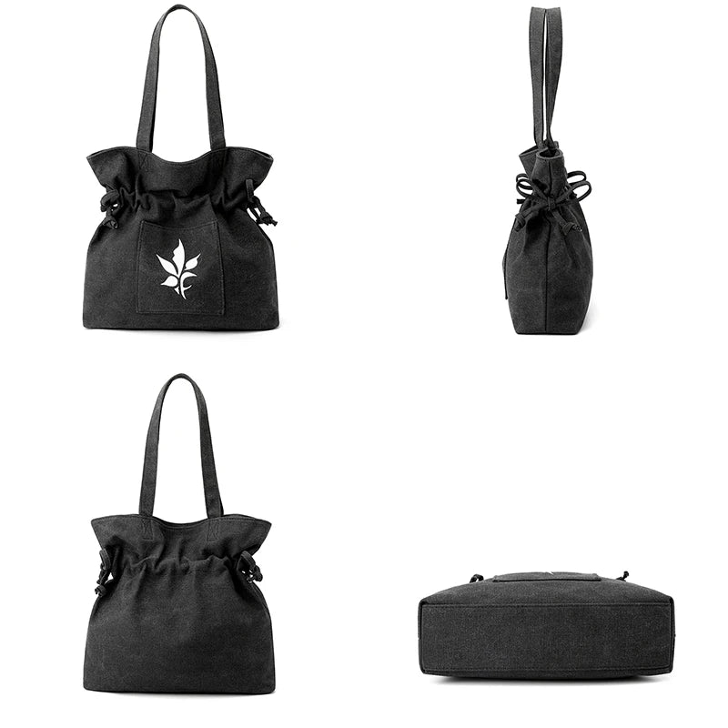 Canvas Shopper Shoulder Bag Women's Folding Grocery Shopping Bags