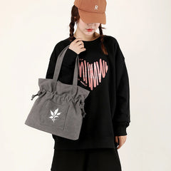 Canvas Shopper Shoulder Bag Women's Folding Grocery Shopping Bags