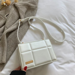 Square Shoulder Bag Solid Pu Leather Crossbody Bags For Women