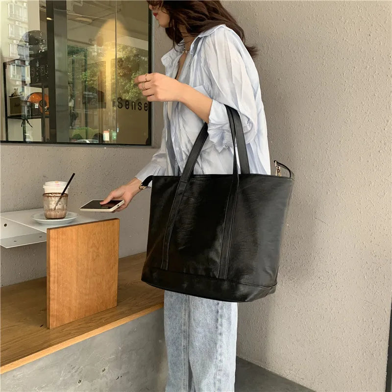 Summer Tote Handbag PU Leather Lady Shoulder Bags