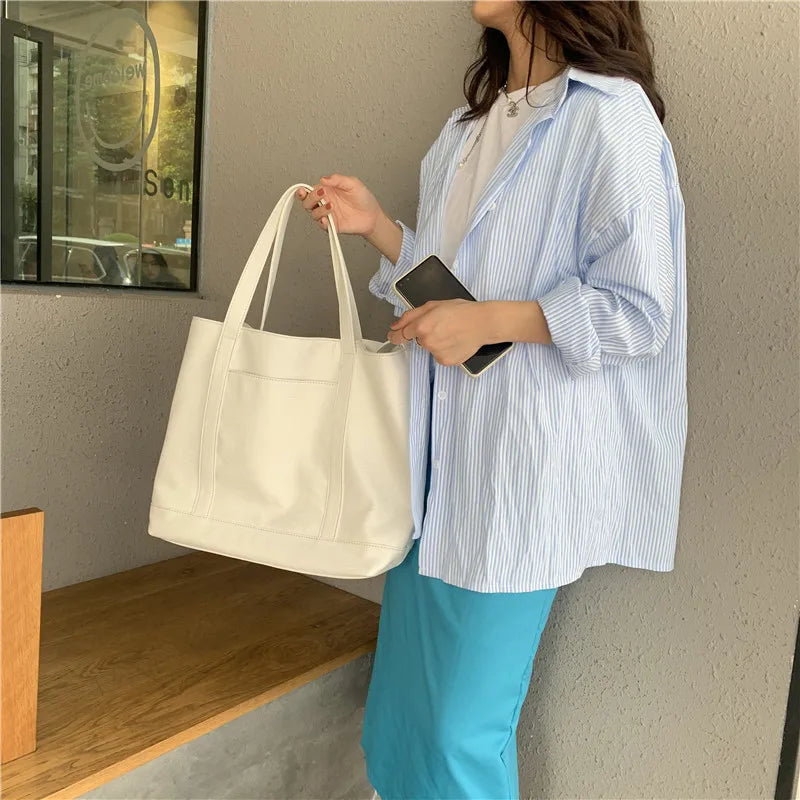 Summer Tote Handbag PU Leather Lady Shoulder Bags