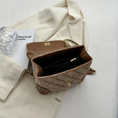 Vintage Suede Chain Crossbody Shoulder Bag Women Ladies Handbag