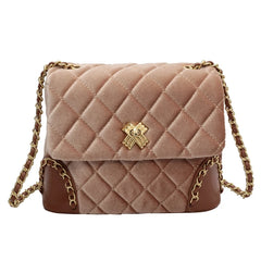 Vintage Suede Chain Crossbody Shoulder Bag Women Ladies Handbag
