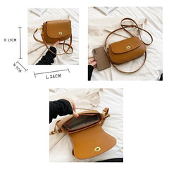 Solid Leather Crossbody Bag for Women Small Shoulder Messenger Bag